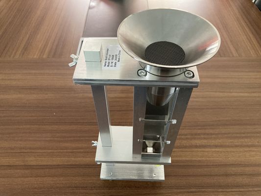 Equipamento de ensaio de pó de aço inoxidável / medidor de densidade aparente em massa / volumetro Scott para laboratório